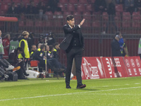 Paulo Fonseca participates in the Serie A match between AC Monza and AC Milan at U-Power Stadium in Monza, Italy, on November 2, 2024. (