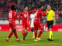 Andrea Carboni and Armando Izzo are in action during the Serie A match between AC Monza and AC Milan at U-Power Stadium in Monza, Italy, on...