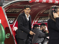 Paulo Fonseca participates in the Serie A match between AC Monza and AC Milan at U-Power Stadium in Monza, Italy, on November 2, 2024. (