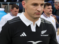 Beauden Barrett of New Zealand participates in the Autumn Nations Series International Rugby match between England and New Zealand at Allian...