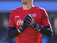 Alex Meret of S.S.C. Napoli participates in the 11th day of the Serie A Championship between S.S.C. Napoli and Atalanta B.C. at the Diego Ar...