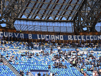 Supporters of S.S.C. Napoli attend the 11th day of the Serie A Championship between S.S.C. Napoli and Atalanta B.C. at the Diego Armando Mar...