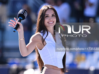 Giusy Meloni of DAZN attends the 11th day of the Serie A Championship between S.S.C. Napoli and Atalanta B.C. at the Diego Armando Maradona...