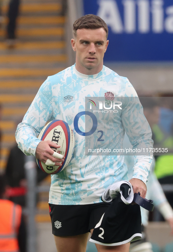 England's George Ford (Sale Sharks) participates in the Autumn Nations Series International Rugby match between England and New Zealand at A...