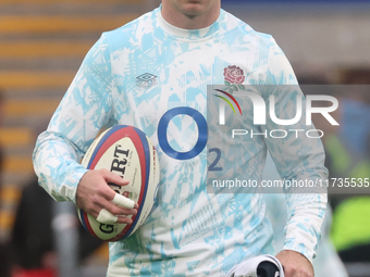 England's George Ford (Sale Sharks) participates in the Autumn Nations Series International Rugby match between England and New Zealand at A...