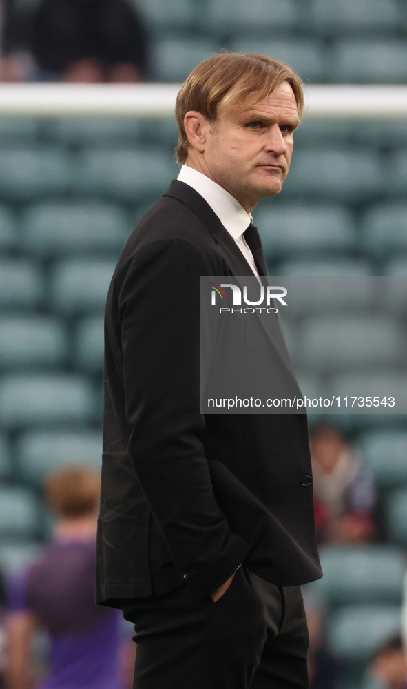 Scott Robertson is the Head Coach of New Zealand during the Autumn Nations Series International Rugby match between England and New Zealand...