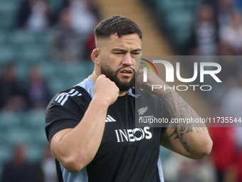 Tyrel Lomax of New Zealand participates in the Autumn Nations Series International Rugby match between England and New Zealand at Allianz St...