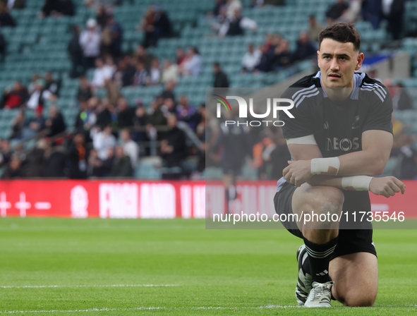 Will Jordan of New Zealand participates in the Autumn Nations Series International Rugby match between England and New Zealand at Allianz St...