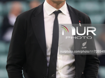 Scott Robertson is the Head Coach of New Zealand during the Autumn Nations Series International Rugby match between England and New Zealand...