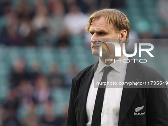 Scott Robertson is the Head Coach of New Zealand during the Autumn Nations Series International Rugby match between England and New Zealand...