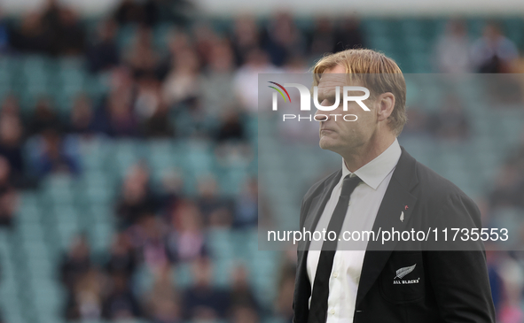 Scott Robertson is the Head Coach of New Zealand during the Autumn Nations Series International Rugby match between England and New Zealand...