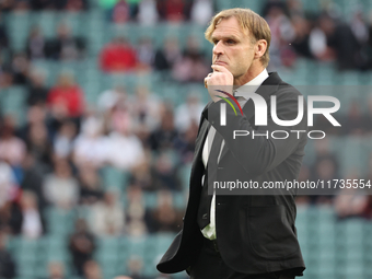 Scott Robertson is the Head Coach of New Zealand during the Autumn Nations Series International Rugby match between England and New Zealand...