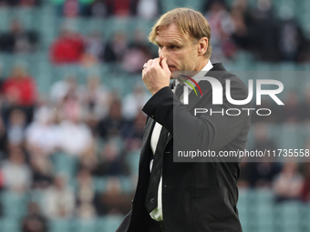 Scott Robertson is the Head Coach of New Zealand during the Autumn Nations Series International Rugby match between England and New Zealand...