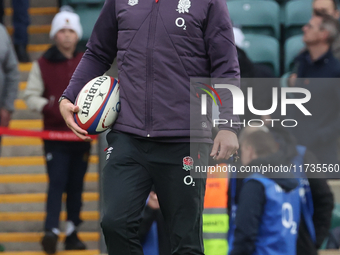 England's Coach Steve Borthwick is present during the Autumn Nations Series International Rugby match between England and New Zealand at All...