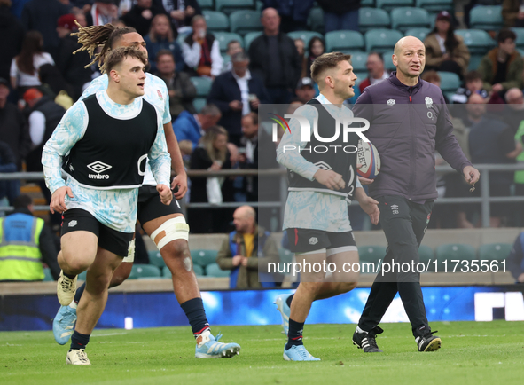 England's Coach Steve Borthwick is present during the Autumn Nations Series International Rugby match between England and New Zealand at All...