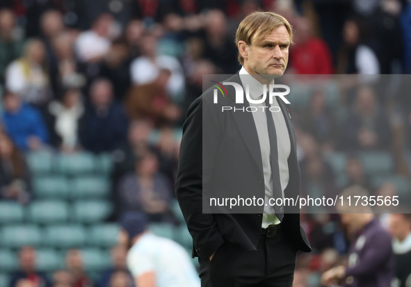 Scott Robertson is the Head Coach of New Zealand during the Autumn Nations Series International Rugby match between England and New Zealand...