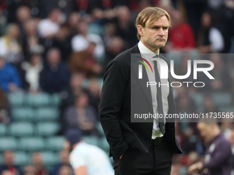 Scott Robertson is the Head Coach of New Zealand during the Autumn Nations Series International Rugby match between England and New Zealand...