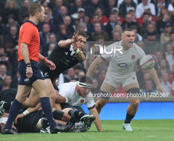 England's George Martin (Leicester City) participates in the Autumn Nations Series International Rugby match between England and New Zealand...