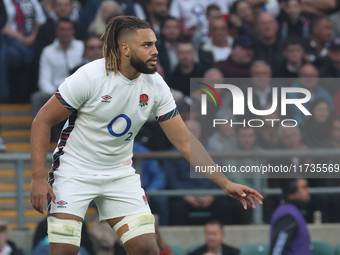 Chandler Cunningham-South of England (Harlequins) participates in the Autumn Nations Series International Rugby match between England and Ne...