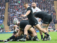 Cortez Ratima of New Zealand is in action during the Autumn Nations Series International Rugby match between England and New Zealand at Alli...