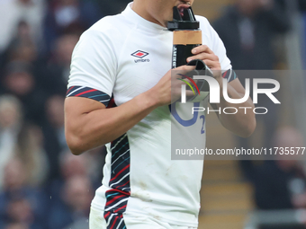 Marcus Smith of England (Harlequins) plays during the Autumn Nations Series International Rugby match between England and New Zealand at All...