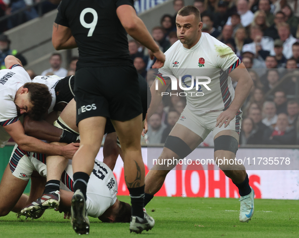 England's George Martin (Leicester City) plays during the Autumn Nations Series International Rugby match between England and New Zealand at...