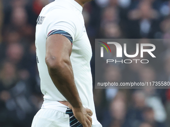 Immanuel Feyi-Waboso of England (Exeter Chiefs) participates in the Autumn Nations Series International Rugby match between England and New...