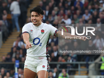 Marcus Smith of England (Harlequins) plays during the Autumn Nations Series International Rugby match between England and New Zealand at All...