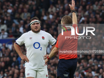 England's Jamie George (Saracens) participates in the Autumn Nations Series International Rugby match between England and New Zealand at All...