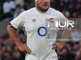 England's Jamie George (Saracens) participates in the Autumn Nations Series International Rugby match between England and New Zealand at All...