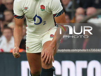 Marcus Smith of England (Harlequins) plays during the Autumn Nations Series International Rugby match between England and New Zealand at All...