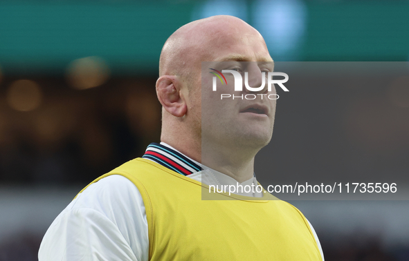 England's Dan Cole (Leicester Tigers) participates in the Autumn Nations Series International Rugby match between England and New Zealand at...