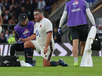 England's Jamie George (Saracens) is in action during the Autumn Nations Series International Rugby match between England and New Zealand at...