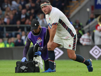 England's Jamie George (Saracens) is in action during the Autumn Nations Series International Rugby match between England and New Zealand at...