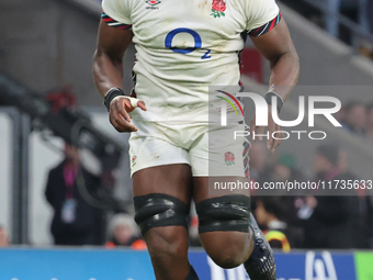 England's Maro Itoje (Saracens) is in action during the Autumn Nations Series International Rugby match between England and New Zealand at A...