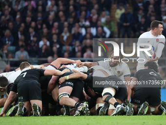 Chandler Cunningham-South of England (Harlequins) plays during the Autumn Nations Series International Rugby match between England and New Z...