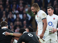 Chandler Cunningham-South of England (Harlequins) plays during the Autumn Nations Series International Rugby match between England and New Z...