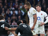 Chandler Cunningham-South of England (Harlequins) plays during the Autumn Nations Series International Rugby match between England and New Z...