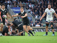 Cortez Ratima of New Zealand is in action during the Autumn Nations Series International Rugby match between England and New Zealand at Alli...