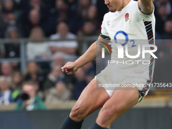 Marcus Smith of England (Harlequins) plays during the Autumn Nations Series International Rugby match between England and New Zealand at All...