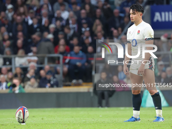 Marcus Smith of England (Harlequins) plays during the Autumn Nations Series International Rugby match between England and New Zealand at All...