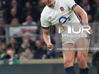 Marcus Smith of England (Harlequins) plays during the Autumn Nations Series International Rugby match between England and New Zealand at All...