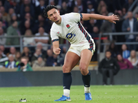 Marcus Smith of England (Harlequins) plays during the Autumn Nations Series International Rugby match between England and New Zealand at All...