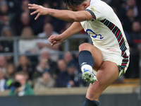 Marcus Smith of England (Harlequins) plays during the Autumn Nations Series International Rugby match between England and New Zealand at All...