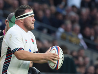 England's Jamie George (Saracens) is in action during the Autumn Nations Series International Rugby match between England and New Zealand at...