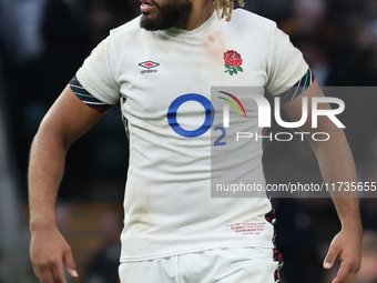 Chandler Cunningham-South of England (Harlequins) is in action during the Autumn Nations Series International Rugby match between England an...