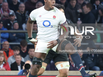 England's Maro Itoje (Saracens) is in action during the Autumn Nations Series International Rugby match between England and New Zealand at A...