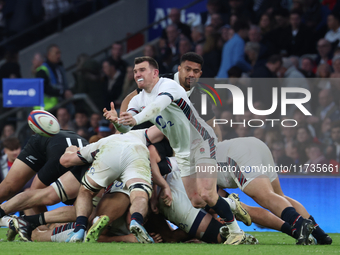 England's Ben Spencer (Bath Rugby) is in action during the Autumn Nations Series International Rugby match between England and New Zealand a...