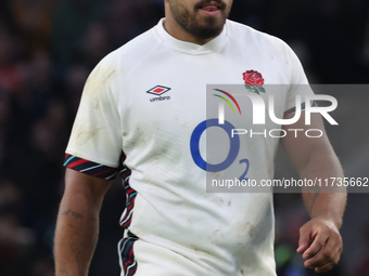 England's Ollie Lawrence (Bath Rugby) participates in the Autumn Nations Series International Rugby match between England and New Zealand at...