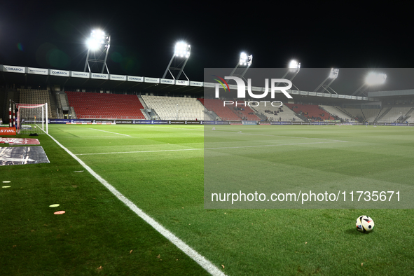 A view ahead of Puszcza Niepolomice - Lech Poznan match of the Ekstraklasa Polish Football League, at Cracovia Stadium in Krakow, Poland on...